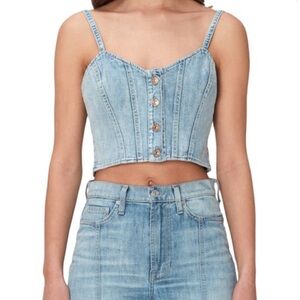 7 For All Mankind Light Blue Denim Crop Top